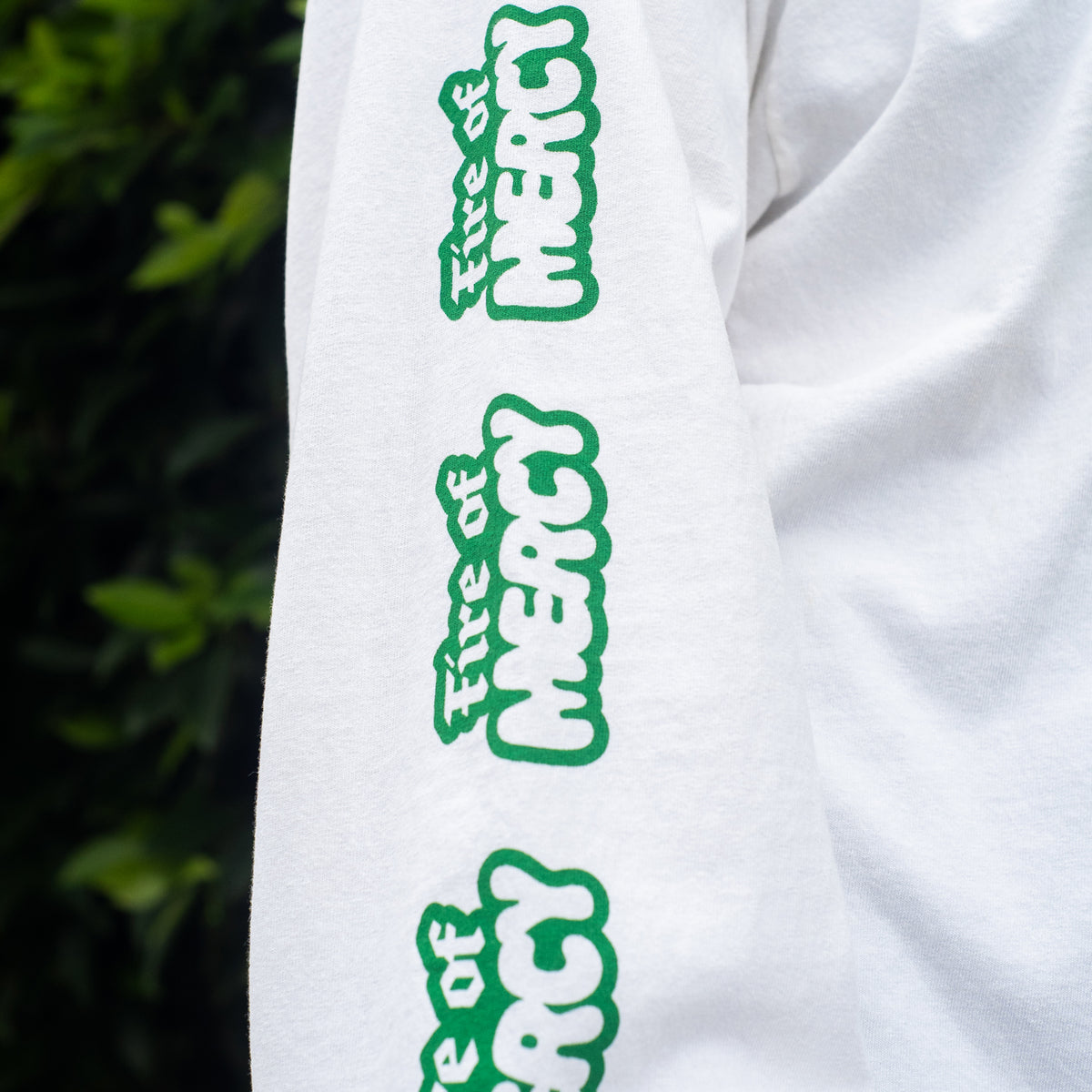 Fire of Mercy White Long Sleeve T-shirt